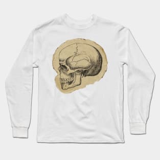 vintage skeleton drawing on paper cutout Long Sleeve T-Shirt